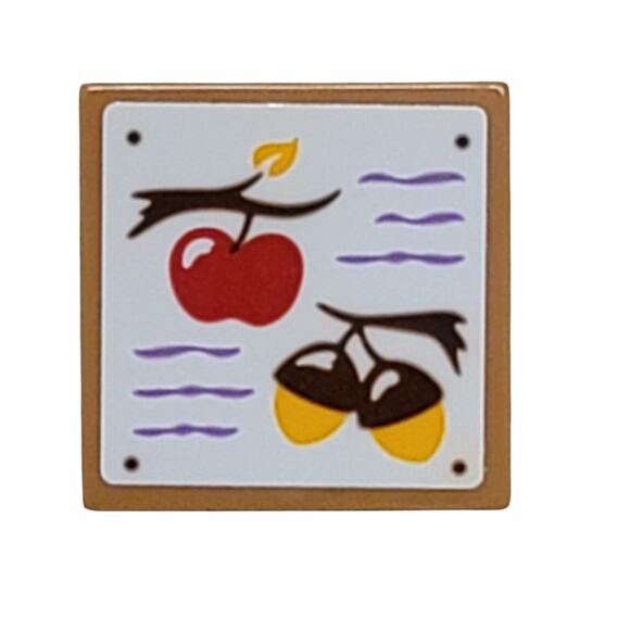 LEGO Shopping List Tile Apple Acorn 2x2 3068pb1064 Elves 41182 Sophie Jones Part - Picture 1 of 2